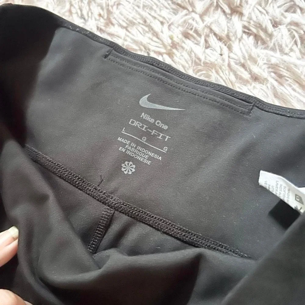 Nike One Classic Dri-Fit Athletic Black‎ Leggings Womens L Fitness Workout Gym